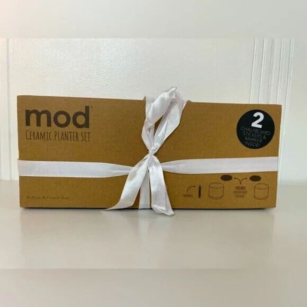Mod Ceramic Planter Set NWT - Picture 3 of 5